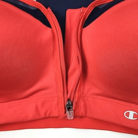 Champion Women's High Motion Control Impact Front Zip Red Blue Sports Bra Size M - Picture 8 of 15